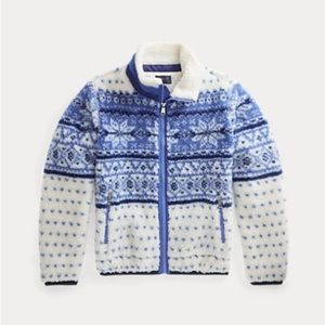 NWT Polo Ralph Lauren Kids Boy L (12-14) Mock Neck Textured Full Zip Sweater